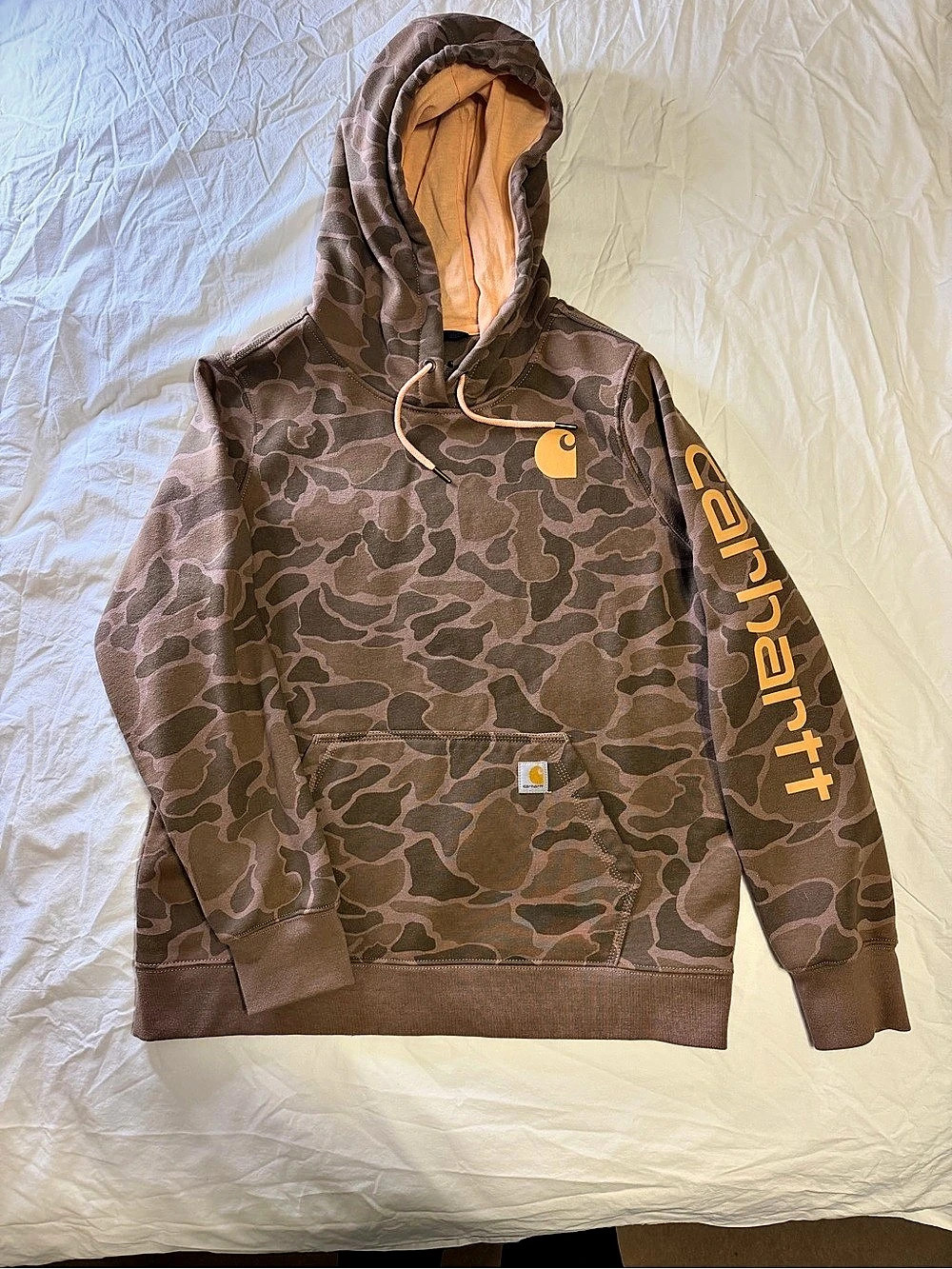 Carhartt Relaxed Fit Hoodie Camo Hoodie in Brown & Green Size Large Like New